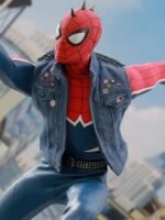 Spider Punk Spiderman Blue Denim Vest