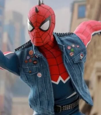 Spider Punk Spiderman Blue Denim Vest