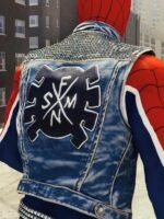 Spider Punk Spiderman Blue Denim Vest