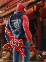 Spider Punk Spiderman Blue Denim Vest