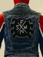 Spider Punk Spiderman Blue Denim Vest