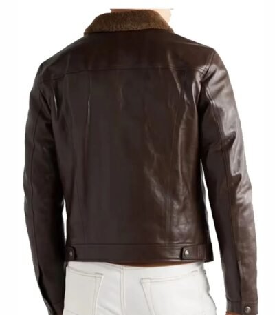 Stacy Shearling Trimmed Textured Leather Jacket