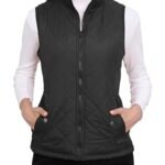 Stand up Collar Lightweight Black Quilted Vest