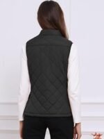 Stand up Collar Lightweight Black Quilted Vest