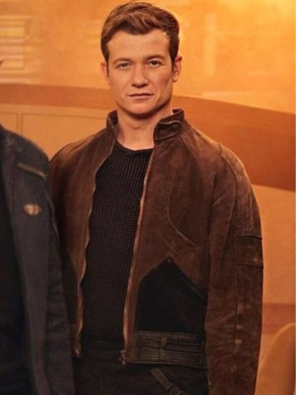 Star Trek Picard S03 Ed Speleers Brown Suede Jacket