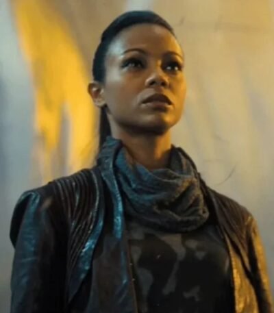 Star Trek into Darkness Zoe Saldana Black Leather Jacket