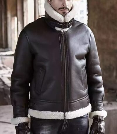 Stephen Dark Coffee Brown SF Shearling Jacket