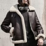 Stephen Dark Coffee Brown SF Shearling Jacket
