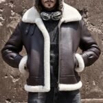 Stephen Dark Coffee Brown SF Shearling Jacket