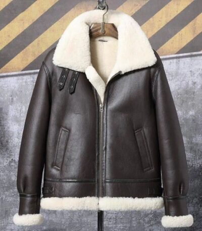 Stephen Dark Coffee Brown SF Shearling Jacket