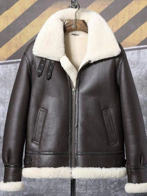 Stephen Dark Coffee Brown SF Shearling Jacket