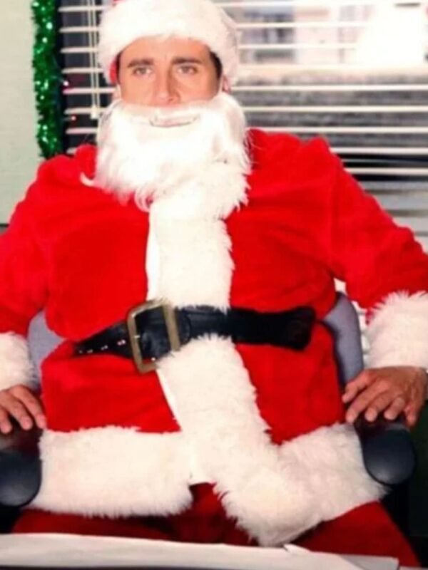Steve Carell The Office Santa Claus Red Costume Jacket