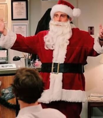 Steve Carell The Office Santa Claus Red Costume Jacket