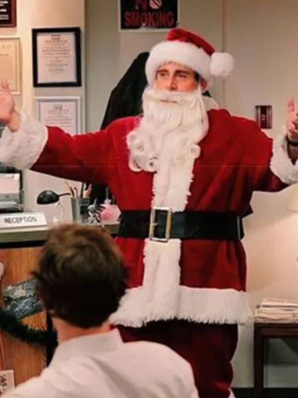 Steve Carell The Office Santa Claus Red Costume Jacket