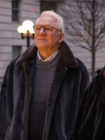 Steve Martin Only Murders In the Building Black Long Fur Coat