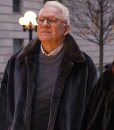 Steve Martin Only Murders In the Building Black Long Fur Coat