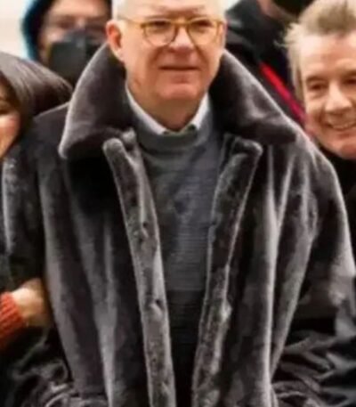 Steve Martin Only Murders In the Building Black Long Fur Coat