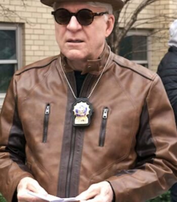 Steve Martin Only Murders in the Building S02 EP04 Brown Leather Jacket