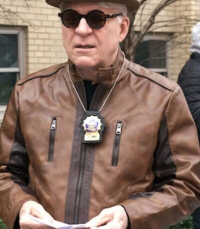 Steve Martin Only Murders in the Building S02 EP04 Brown Leather Jacket