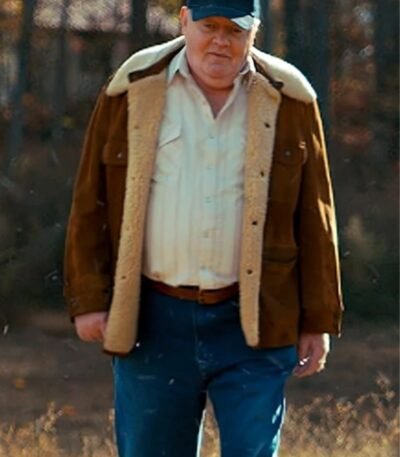 Stranger Things Merril Brown Shearling Suede Jacket