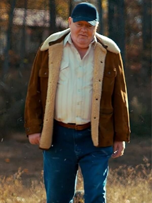 Stranger Things Merril Brown Shearling Suede Jacket