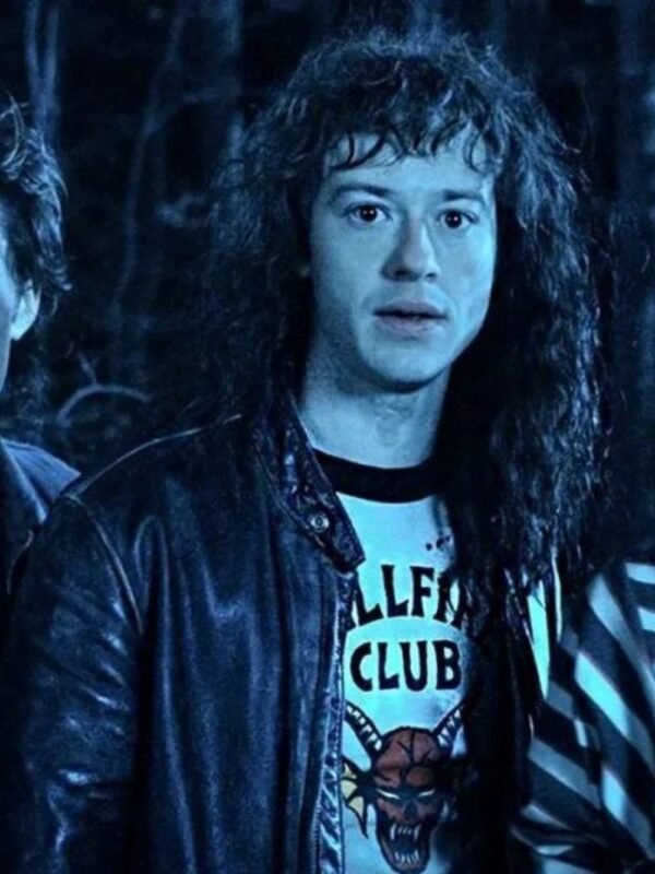 Stranger Things S04 Eddie Munson Black Leather Jacket