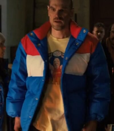 Stranger Things S04 Jim Hopper Blue Parachute Puffer Jacket
