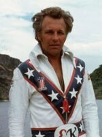 Stunt Performer Daredevil Evel Knievel White Leather Jacket