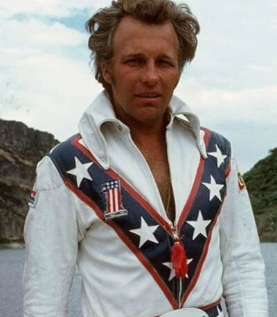 Stunt Performer Daredevil Evel Knievel White Leather Jacket