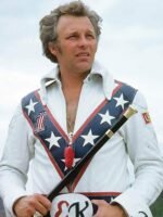 Stunt Performer Daredevil Evel Knievel White Leather Jacket