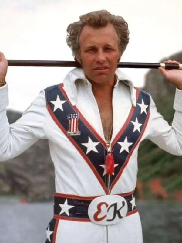 Stunt Performer Daredevil Evel Knievel White Leather Jacket
