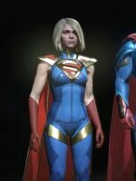 Supergirl Injustice 2 Blue Leather Jacket