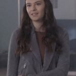 Supergirl S06 Nia Nal Grey Biker Suede Leather Jacket