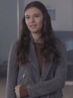 Supergirl S06 Nia Nal Grey Biker Suede Leather Jacket
