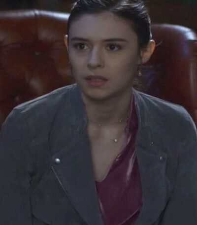 Supergirl S06 Nia Nal Grey Biker Suede Leather Jacket