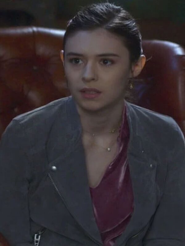 Supergirl S06 Nia Nal Grey Biker Suede Leather Jacket