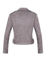 Supergirl S06 Nia Nal Grey Biker Suede Leather Jacket