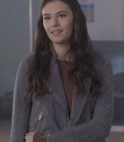 Supergirl S06 Nia Nal Grey Biker Suede Leather Jacket