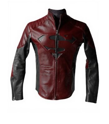 Superman Smallville Maroon And Black Leather Jacket
