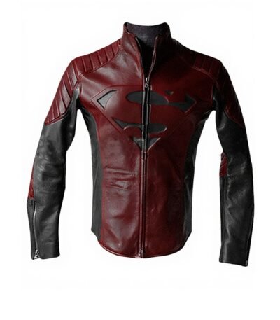 Superman Smallville Maroon And Black Leather Jacket