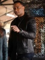 Superman and Lois David Ramsey Cafe Racer Leather Black Jacket