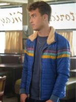 Superman and Lois Jonathan Kent Puffer Striped Sherpa Jacket
