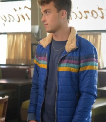 Superman and Lois Jonathan Kent Puffer Striped Sherpa Jacket