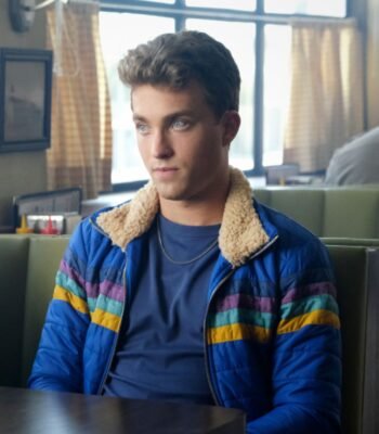 Superman and Lois Jonathan Kent Puffer Striped Sherpa Jacket