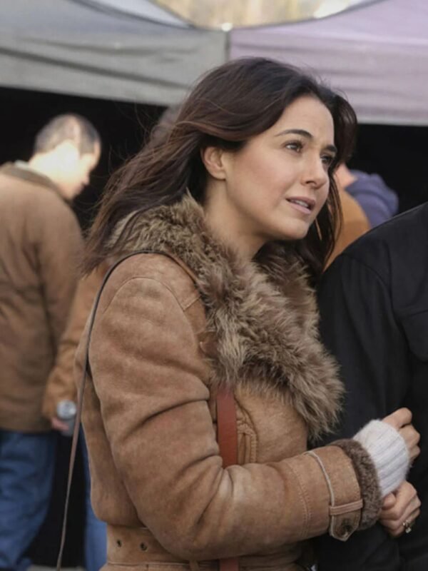 Superman and Lois Lana Lang Brown Leather Long Sherpa Coat