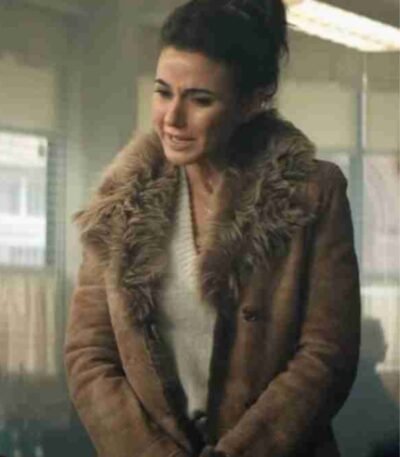 Superman and Lois Lana Lang Brown Leather Long Sherpa Coat