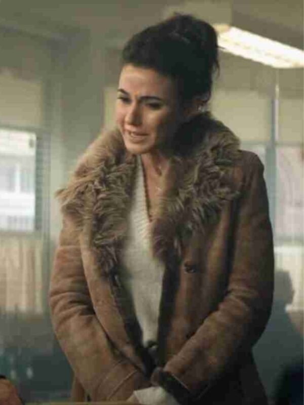 Superman and Lois Lana Lang Brown Leather Long Sherpa Coat