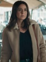 Superman and Lois Lara Lang Cushing Fur Collar Bomber Jacket
