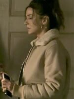 Superman and Lois Lara Lang Cushing Fur Collar Bomber Jacket