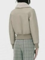 Superman and Lois Lara Lang Cushing Fur Collar Bomber Jacket
